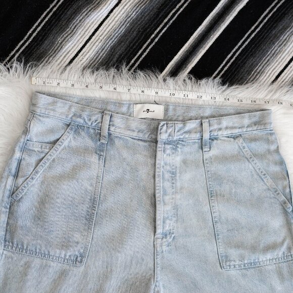 7 FOR ALL MANKIND 74AM LUSTRE EASY STRAIGHT LYOCELL DENIM JEANS SZ 31 - Picture 7 of 12